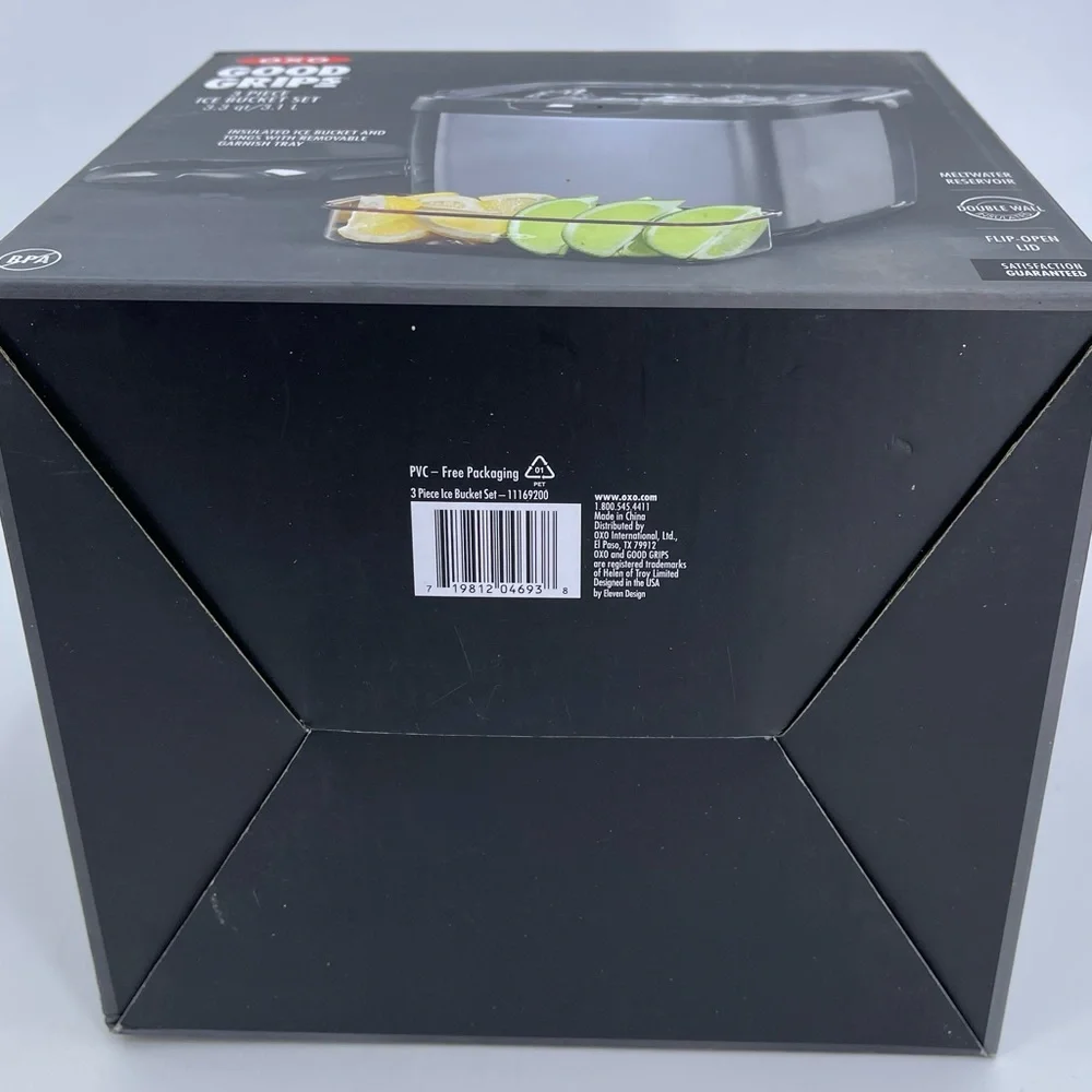 OXO Good Grips 3 Piece Ice Bucket Set 3.3qt Insulated ***MISSING‎ TONGS** New